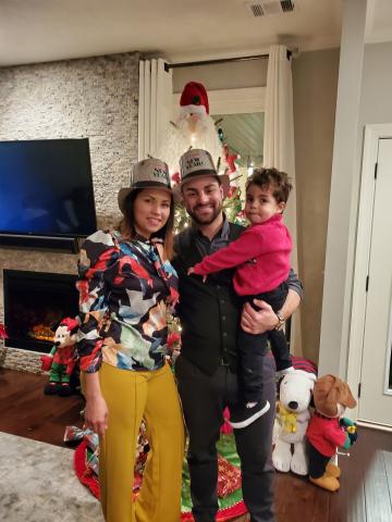 Gonzalez family celebrating the new year. 